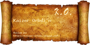 Kaizer Orbán névjegykártya